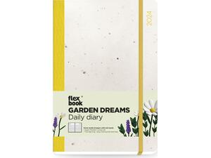 Ημερολόγιο ημερήσιο The Writing Fields Garden Dreams 3100 14x21cm 2024 με λάστιχο flexbook κίτρινο